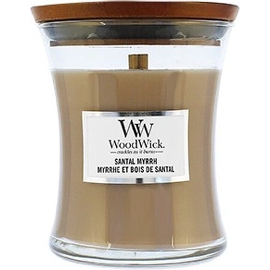 WoodWick Sandelholz Myrrhe Medium Kerze 1×275 g, Duftkerze