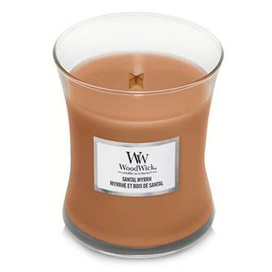 WoodWick Sandelholz Myrrhe Medium Kerze 1×275 g, Duftkerze