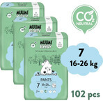 Muumi Baby Pants 7 XL 16-26 kg, 1×102pz confezione mensile di pannolini biologici, pannolini biologici