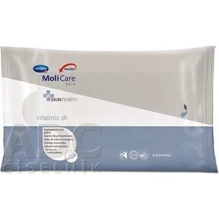 MoliCare SKIN Guantes de Lavado Empapados 1×8 uds, gama azul