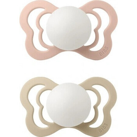 BIBS Couture natural rubber orthodontic pacifier 2pcs 1×1 pcs - size 1, blush night/vanilla night