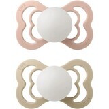 BIBS Supreme 2pcs 1×1 pcs natural rubber pacifier BIBS Supreme 2pcs 1×1 pcs - size 1, blush night/vanilla night