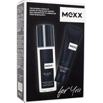 MEXX BLACK MAN Deodorant 75ML + Duschgel 50ML 1×1pc, Kosmetikset für Männer