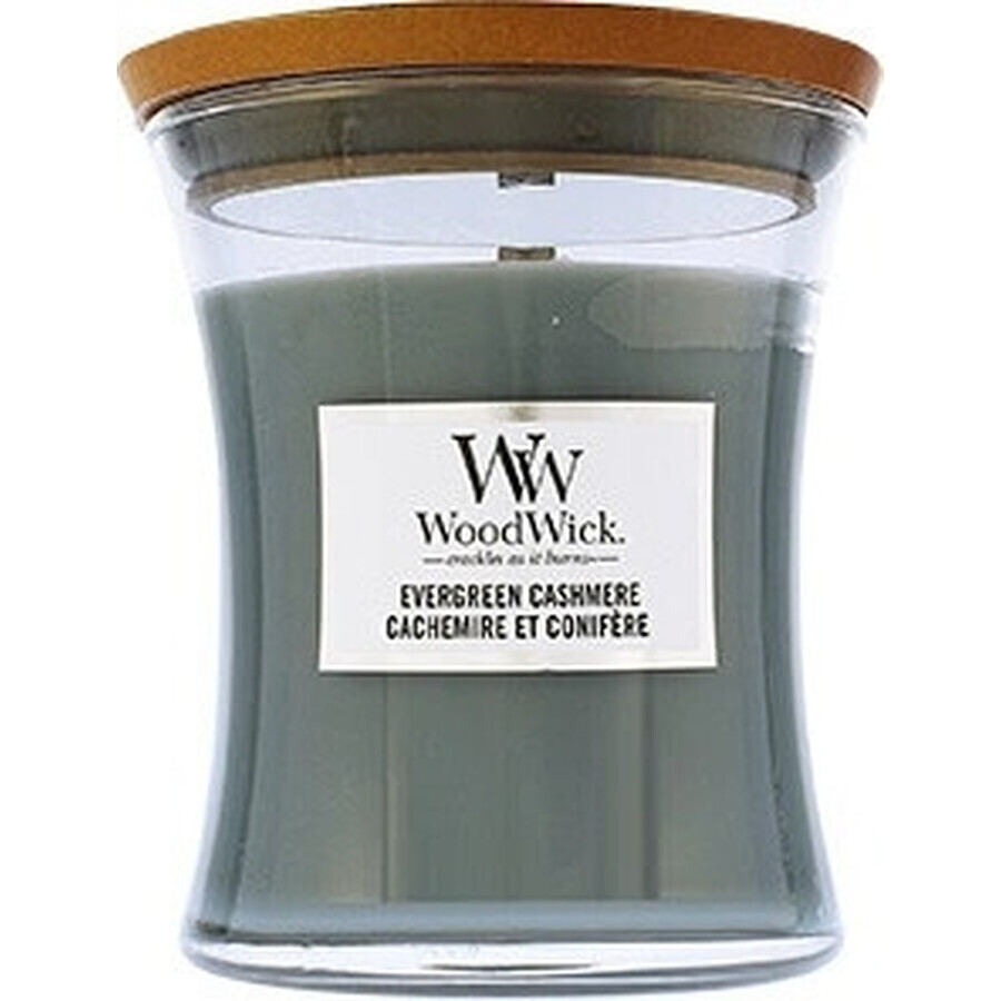 WoodWick Evergreen Evergreen Cashmere mittelgroße Kerze 1×275 g, Duftkerze