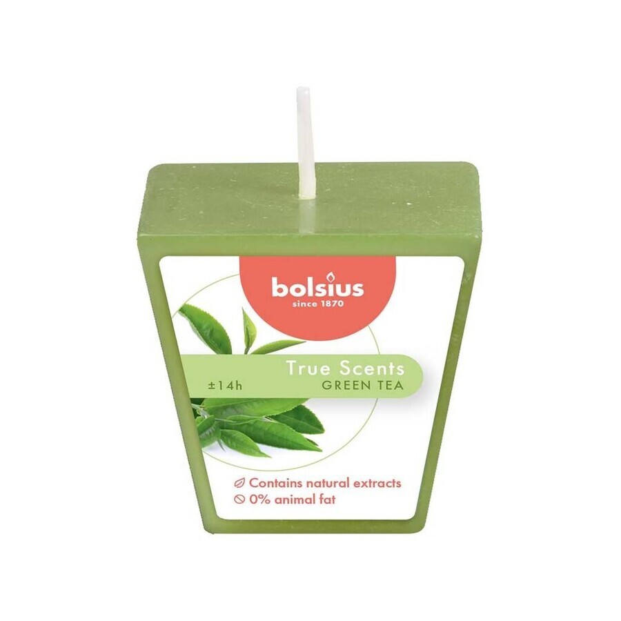 Bolsius Aromatic 2.0 Votive Bougie parfumée au thé vert 1×1 pc, taille 48 mm