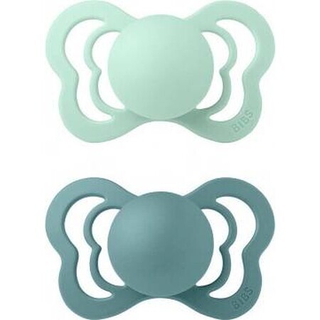 BIBS Couture silicone orthodontic silicone pacifiers 2 pcs 1×1 pc - size 1, northern mint / sea islander