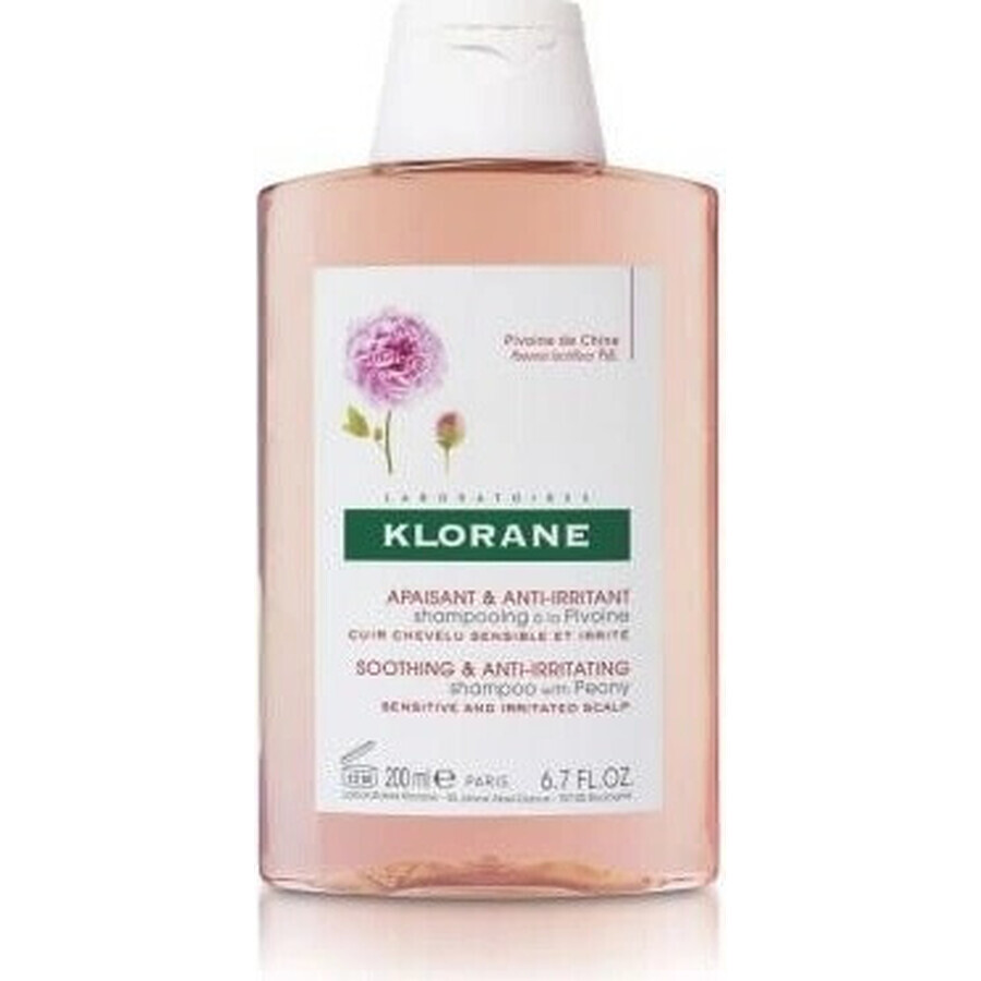 KLORANE ȘAMPON cu BIO peony 1×200ml, șampon pentru scalp sensibil și iritat