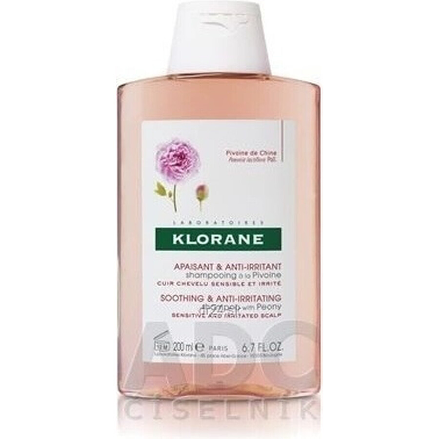 KLORANE ȘAMPON cu BIO peony 1×200ml, șampon pentru scalp sensibil și iritat