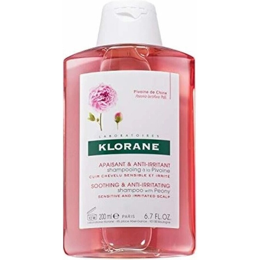 KLORANE ȘAMPON cu BIO peony 1×200ml, șampon pentru scalp sensibil și iritat