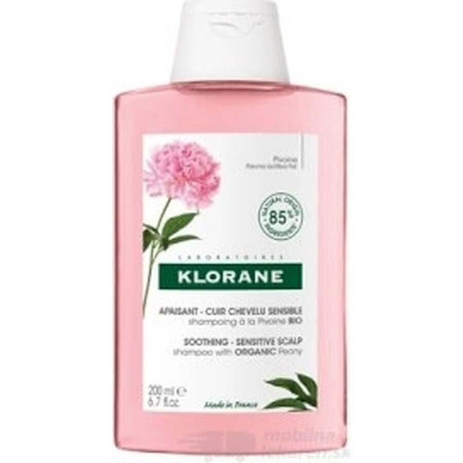 KLORANE ȘAMPON cu BIO peony 1×200ml, șampon pentru scalp sensibil și iritat