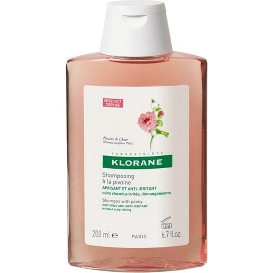 KLORANE ȘAMPON cu BIO peony 1×200ml, șampon pentru scalp sensibil și iritat