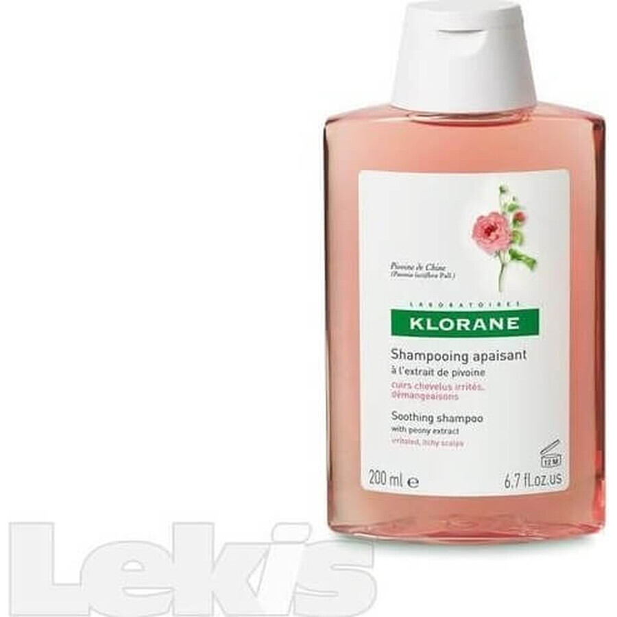 KLORANE ȘAMPON cu BIO peony 1×200ml, șampon pentru scalp sensibil și iritat