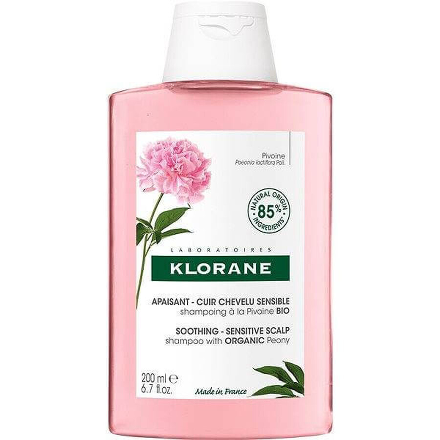 KLORANE ȘAMPON cu BIO peony 1×200ml, șampon pentru scalp sensibil și iritat