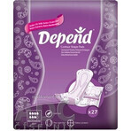 Compresas DEPEND MAXIMUM para incontinencia femenina, 12,5x34 cm, absorción 953 ml, 1x6 unidades