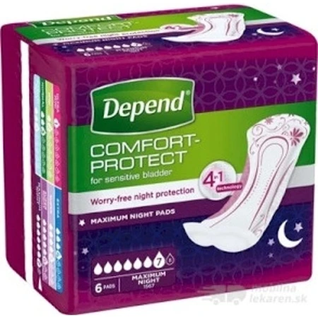 DEPEND MAXIMUM tampoane de incontinență pentru femei, 12,5x34 cm, absorbție 953 ml, 1x6 buc