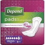 Compresas DEPEND MAXIMUM para incontinencia femenina, 12,5x34 cm, absorción 953 ml, 1x6 unidades