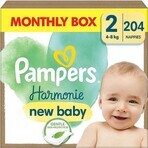 PAMPERS HARMONIE BABY DIAPERS V.2 4-8KG 204KS 1×204 Stück, Windeln in Größe 2