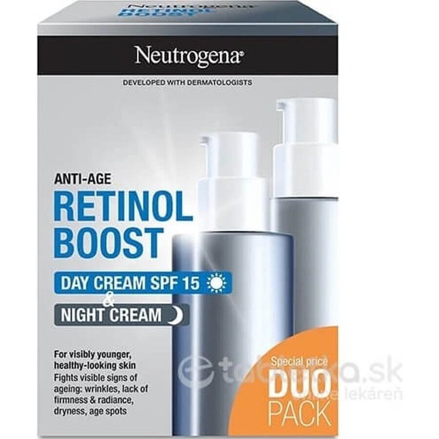 NEUTROGENA® Retinol Boost DUOPack Anti-Aging Tagescreme SPF15 + Nachtcreme 2x50ml 2×50ml, Anti-Aging Creme