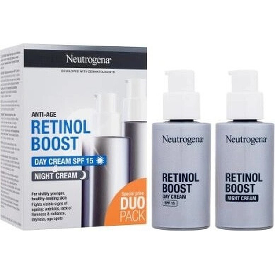 NEUTROGENA® Retinol Boost DUOPack Anti-Aging Tagescreme SPF15 + Nachtcreme 2x50ml 2×50ml, Anti-Aging Creme