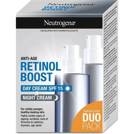 NEUTROGENA® Retinol Boost DUOPack cremă de zi antiage SPF15 + cremă de noapte 2x50ml 2×50ml, cremă antiage