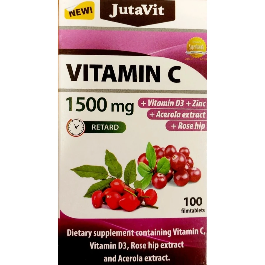 JutaVit Vitamina C 1500 mg 1×100 tbl, complemento alimenticio