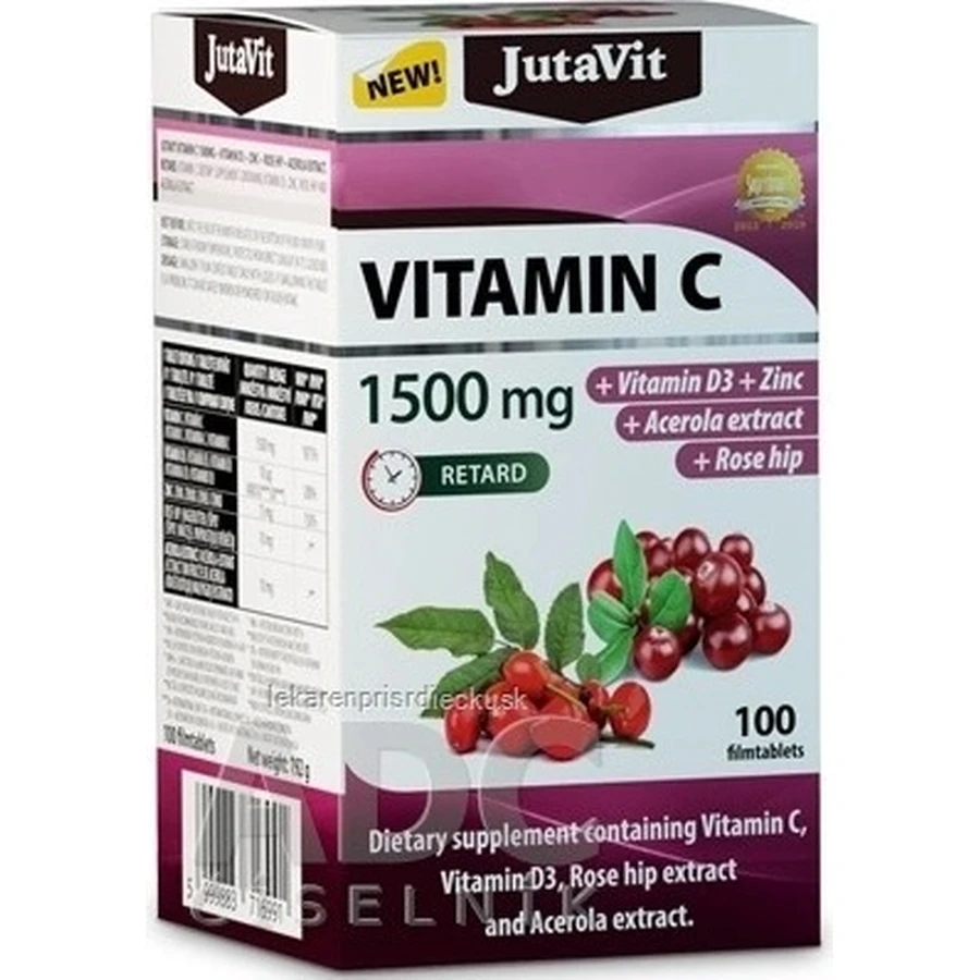 JutaVit Vitamina C 1500 mg 1×100 tbl, complemento alimenticio