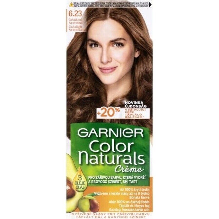 Garnier Color Naturals Dauerhafte Haarfarbe 6.23 Schoko-Karamell 1×1 Stück, Haarfarbe