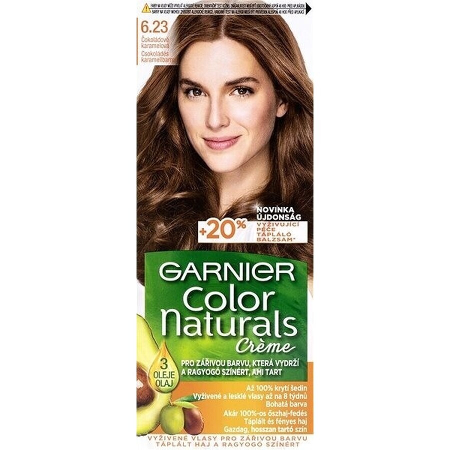 Garnier Color Naturals Dauerhafte Haarfarbe 6.23 Schoko-Karamell 1×1 Stück, Haarfarbe