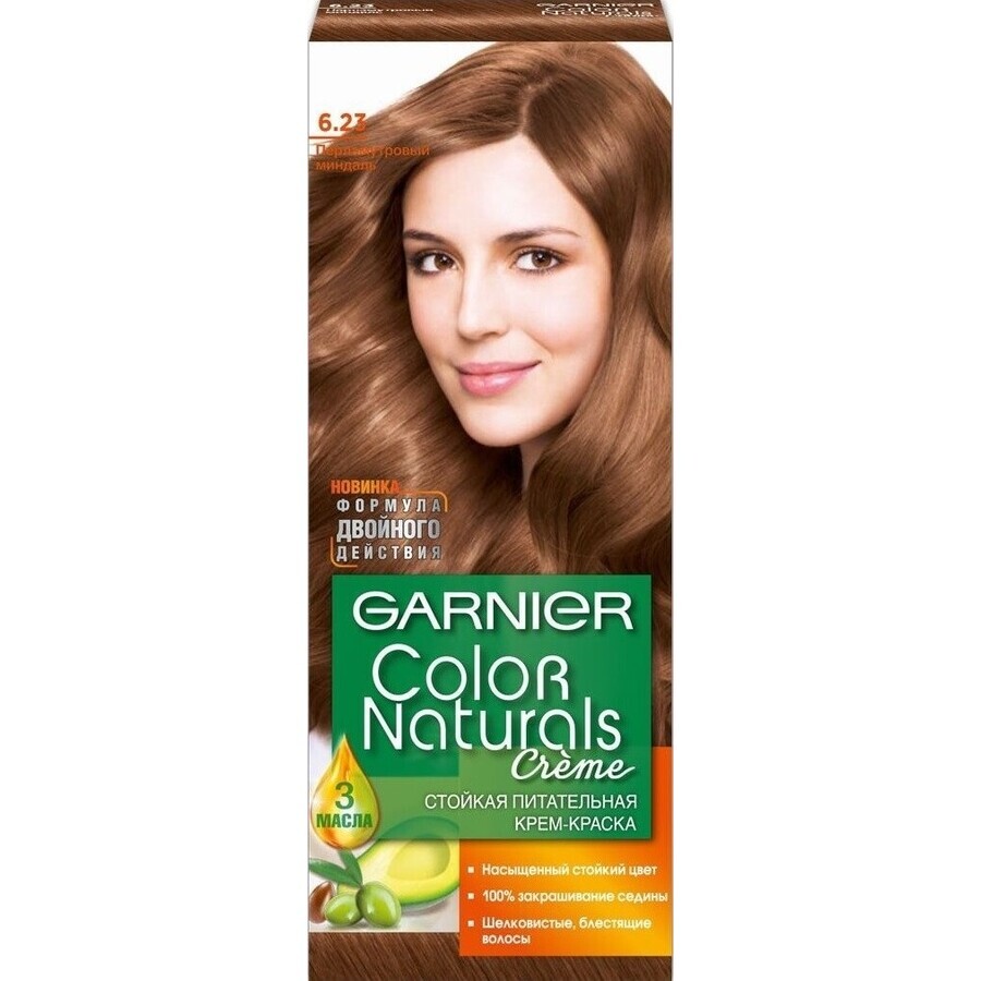 Garnier Color Naturals Dauerhafte Haarfarbe 6.23 Schoko-Karamell 1×1 Stück, Haarfarbe