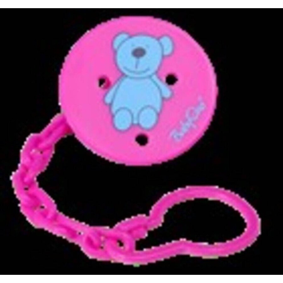 BABYONO Pacifier clip pink 0m+ 1×1 pc