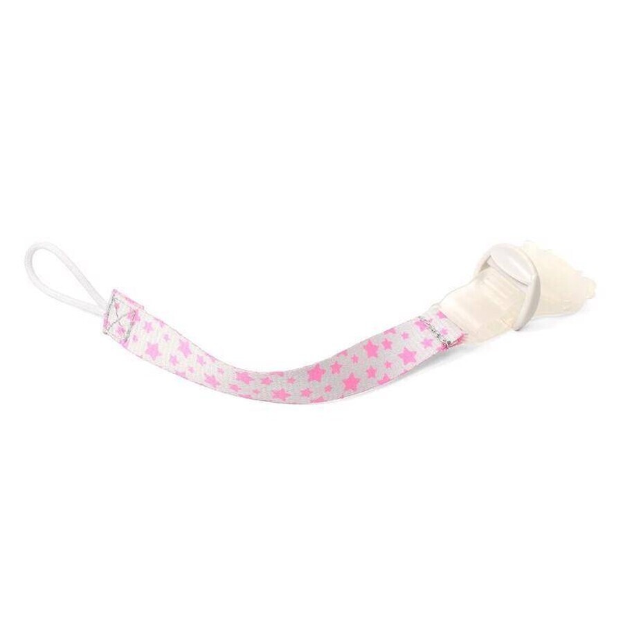 BABYONO Pacifier clip pink 0m+ 1×1 pc