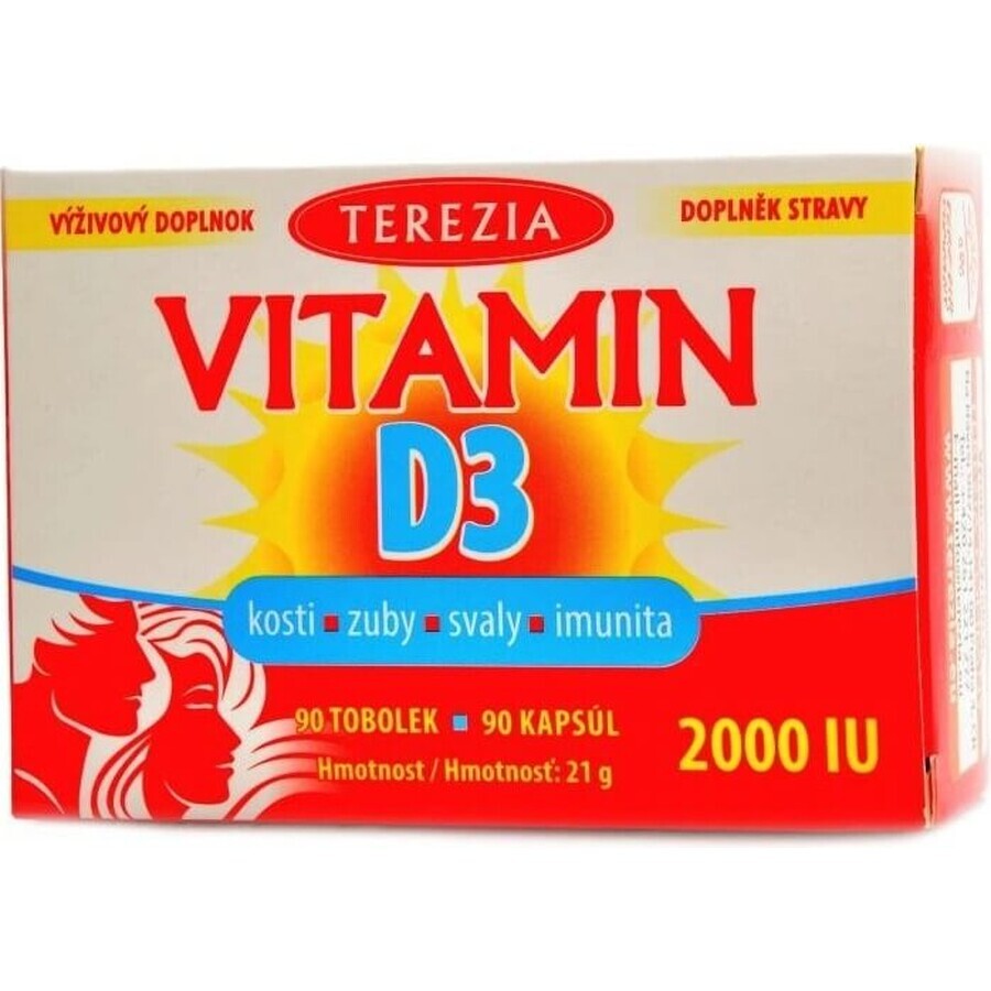 TEREZIA Vitamine D3 2000 IU 1×90 tbl, voedingssupplement