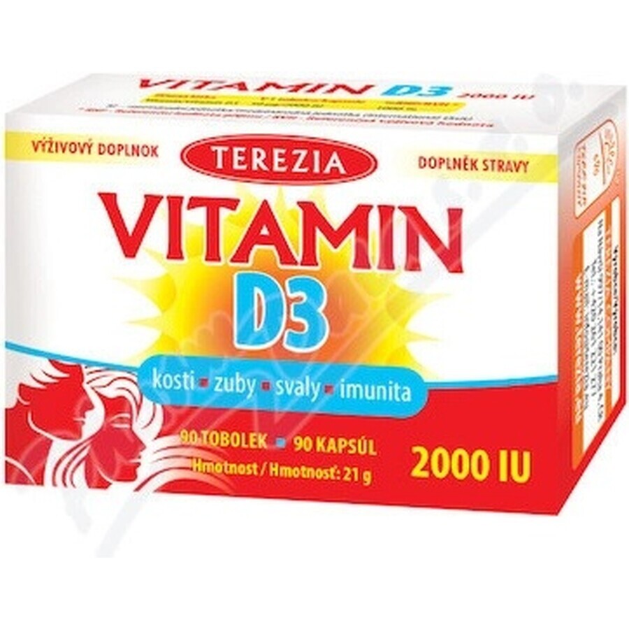 TEREZIA Vitamine D3 2000 IU 1×90 tbl, voedingssupplement