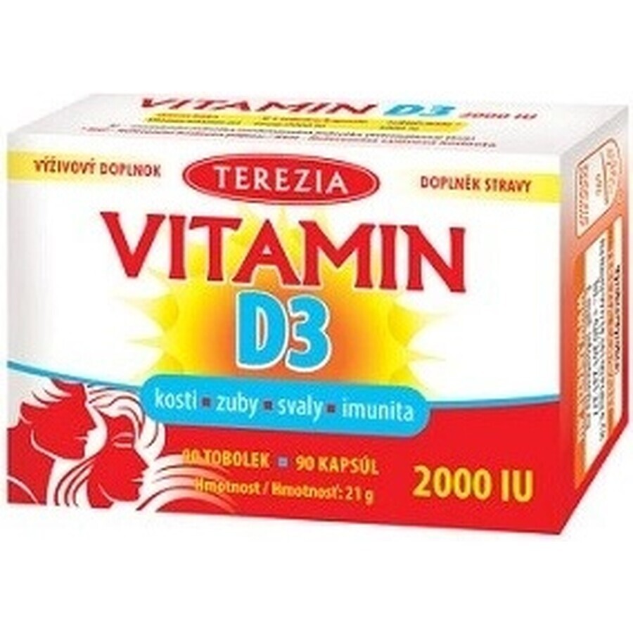 TEREZIA Vitamine D3 2000 IU 1×90 tbl, voedingssupplement