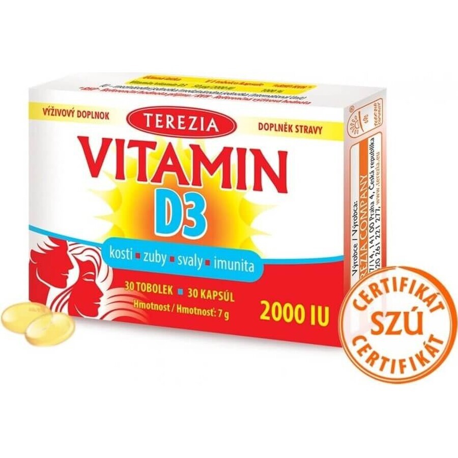 TEREZIA Vitamine D3 2000 IU 1×90 tbl, voedingssupplement