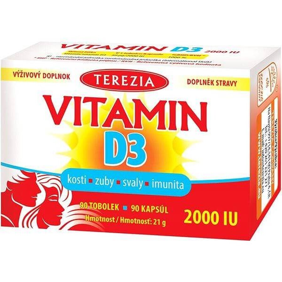 TEREZIA Vitamine D3 2000 IU 1×90 tbl, voedingssupplement