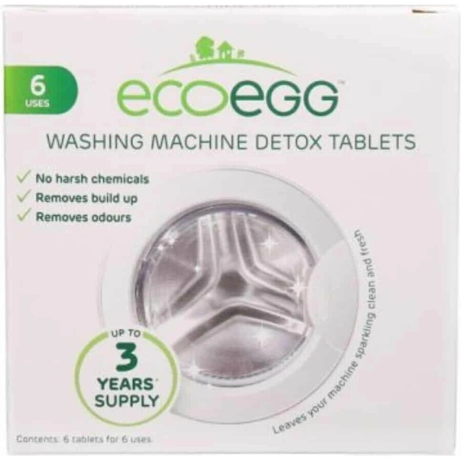 Ecoegg Pastillas para Limpiar la Lavadora 1×6 uds, pastillas para lavadora