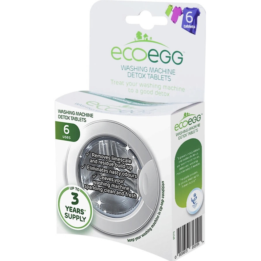 Ecoegg Pastillas para Limpiar la Lavadora 1×6 uds, pastillas para lavadora