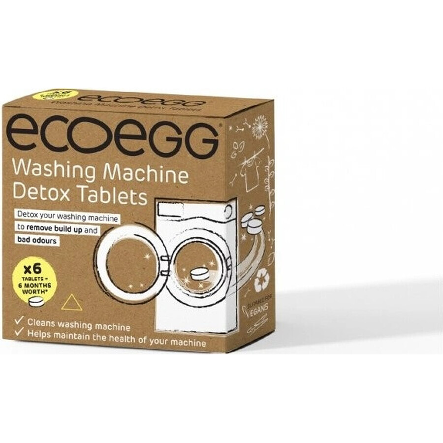 Ecoegg Pastillas para Limpiar la Lavadora 1×6 uds, pastillas para lavadora