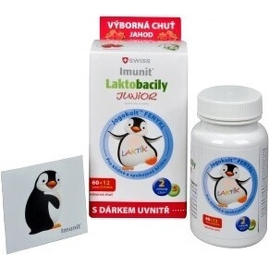 SWISS Lactobacilli JUNIOR Immunit + vitamin D3 60+12 tbl.+ gift 1×72 tbl, vitamins