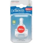 Dr.BROWN'S OPTIONS+ NIVEL 1 1×2 buc, îngust, tetine din silicon 0m+