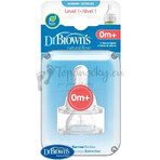 Dr.BROWN'S OPTIONS+ NIVEL 1 1×2 buc, îngust, tetine din silicon 0m+