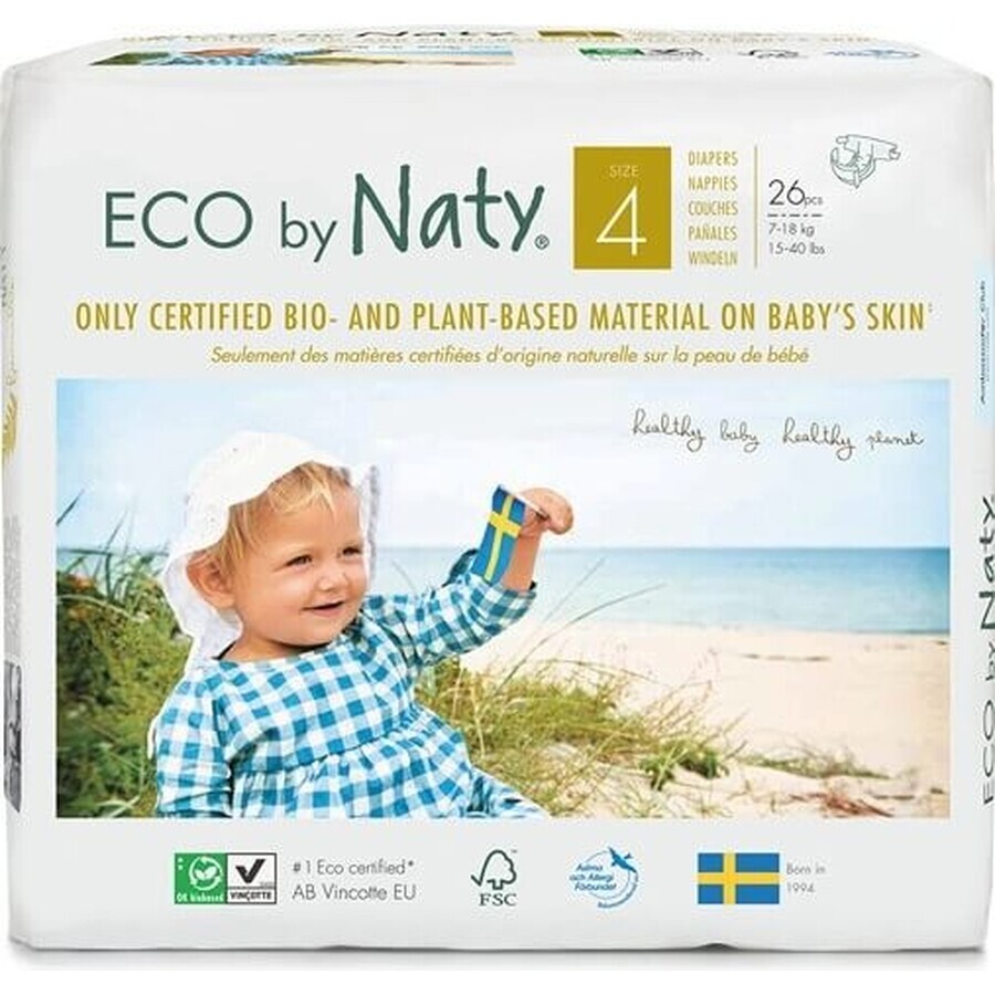 Eco by Naty Windeln Maxi 7 - 18 kg 1×26 Stück, Windeln