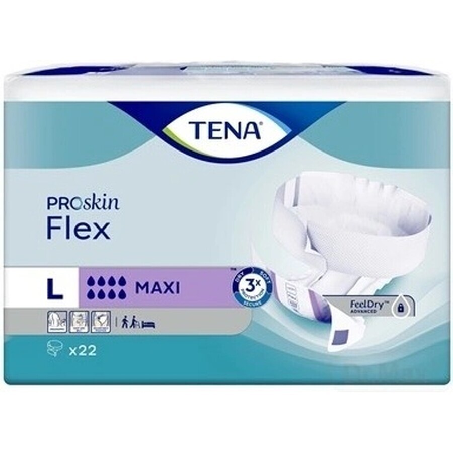 TENA Flex Maxi L 1×22 pcs, culotte d'incontinence avec ceinture à dégagement rapide