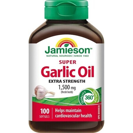 JAMIESON SUPER GARLIK OLIE 1500 mg 1×100 cps, voedingssupplement