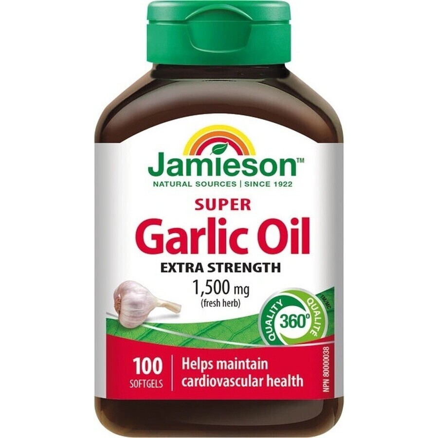 JAMIESON SUPER GARLIK OLIE 1500 mg 1×100 cps, voedingssupplement