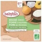 BABYBIO Dessert met kokosmelk - appel en peer (4x 85 g) 4×85 g