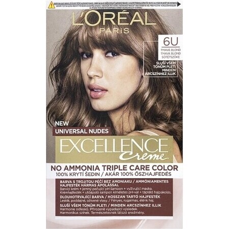 L'Oréal Paris Excellence Creme Universal Creme Universal Nudes permanente Haarfarbe 6U Dunkelblond 1×1 St., Haarfarbe