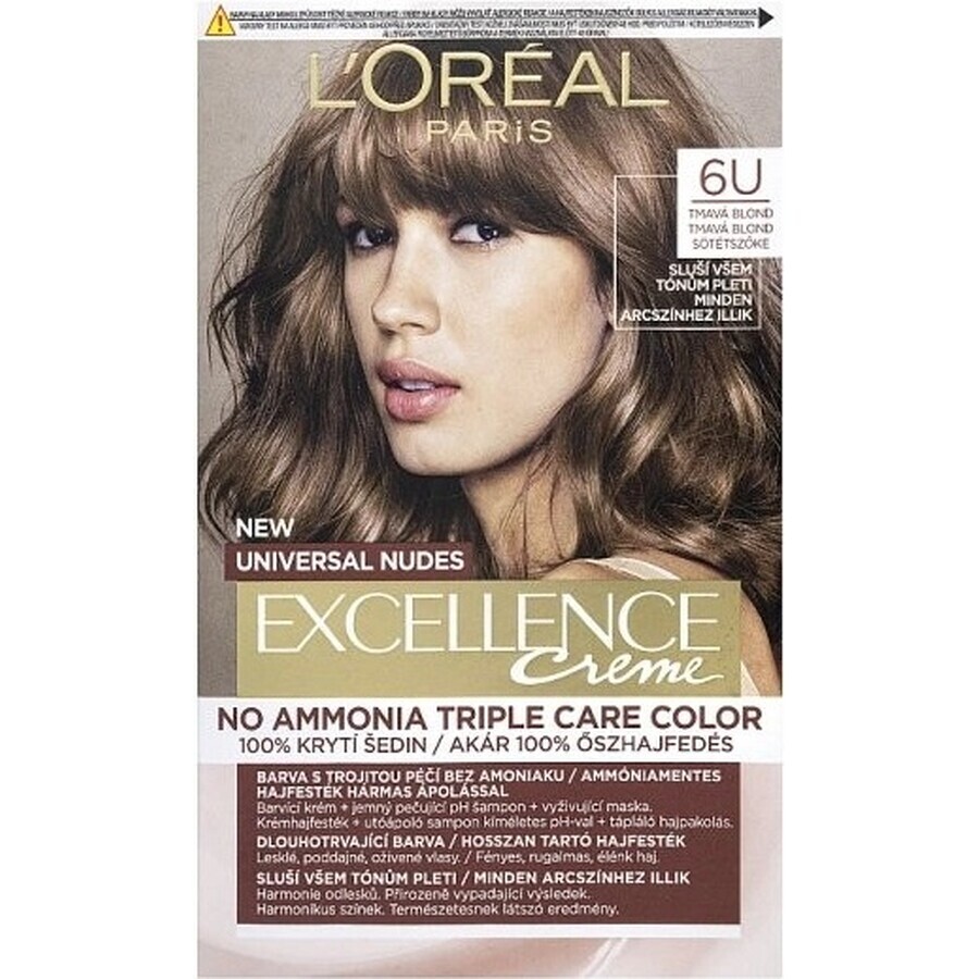 L'Oréal Paris Excellence Creme Universal Creme Universal Nudes permanente Haarfarbe 6U Dunkelblond 1×1 St., Haarfarbe