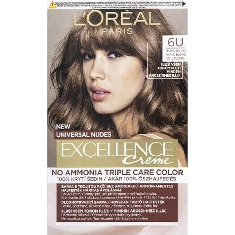 L'Oréal Paris Excellence Creme Universal Creme Universal Nudes permanente Haarfarbe 6U Dunkelblond 1×1 St., Haarfarbe